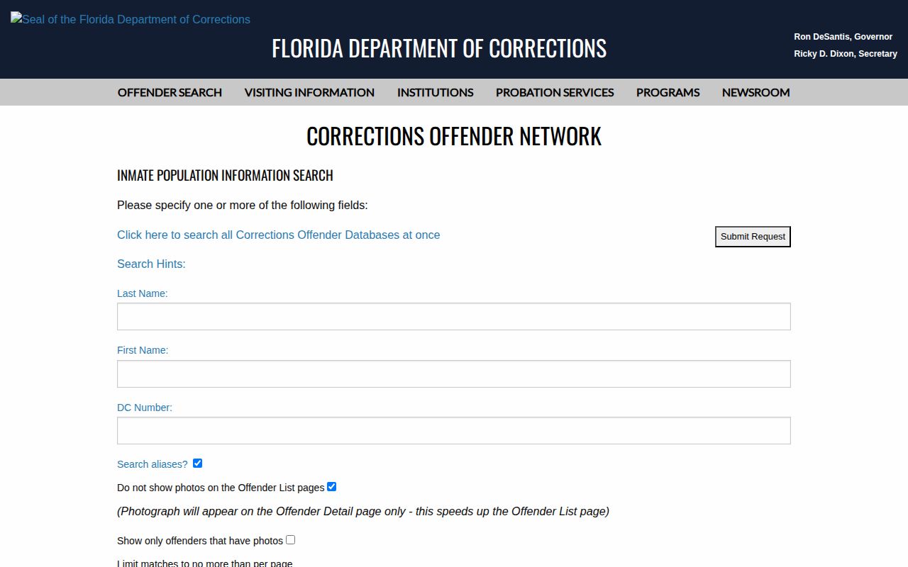 Suncoast Community Residential Center FDC custody and release search
