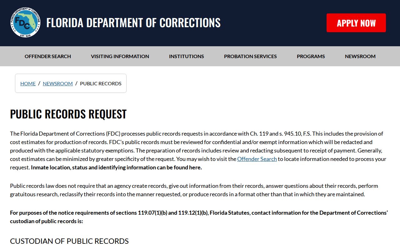 TTH Tarpon FDC release records request instructions
